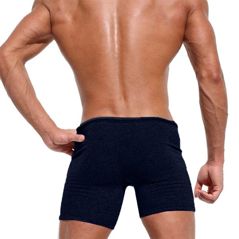 Summer Men's Casual Breathable Drawstring Shorts Solid-color Swimwear for Running Sports Surfing Beach And Vacation
