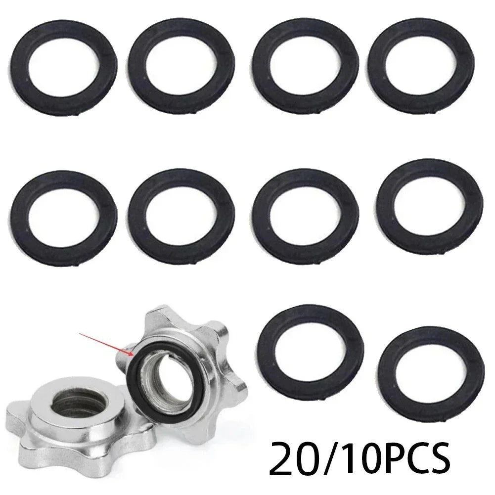 10/20pcs Dumbbell O-ring Weight Lifting Bar Rubber Washers For 1" Spinlock Dumbbell Nut Fitness Spare Accessories