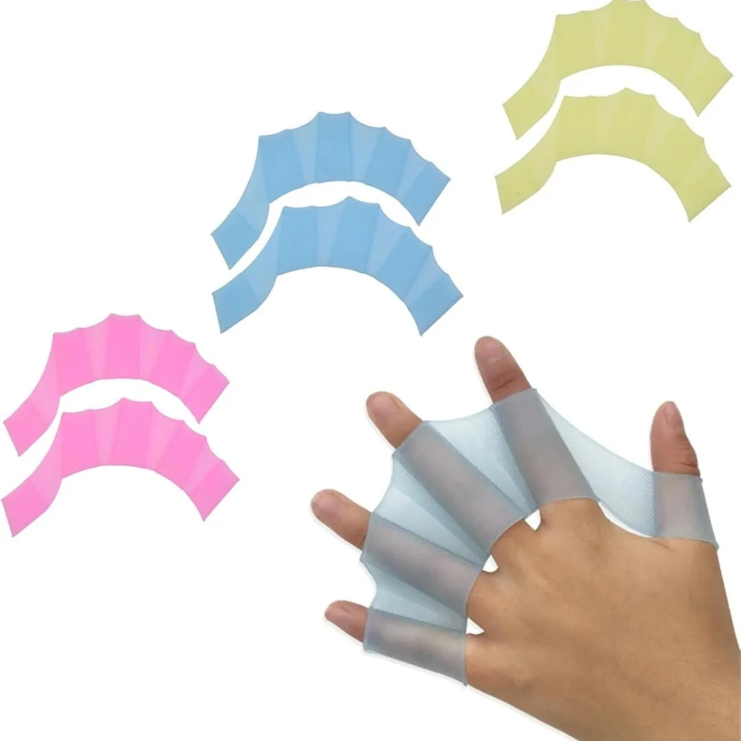 1 Pair Silicone Swimming Gloves Swim Fins Hand Webbed Palm Finger Frog Type Webbed Aquatic Training Water Resistance Fitness