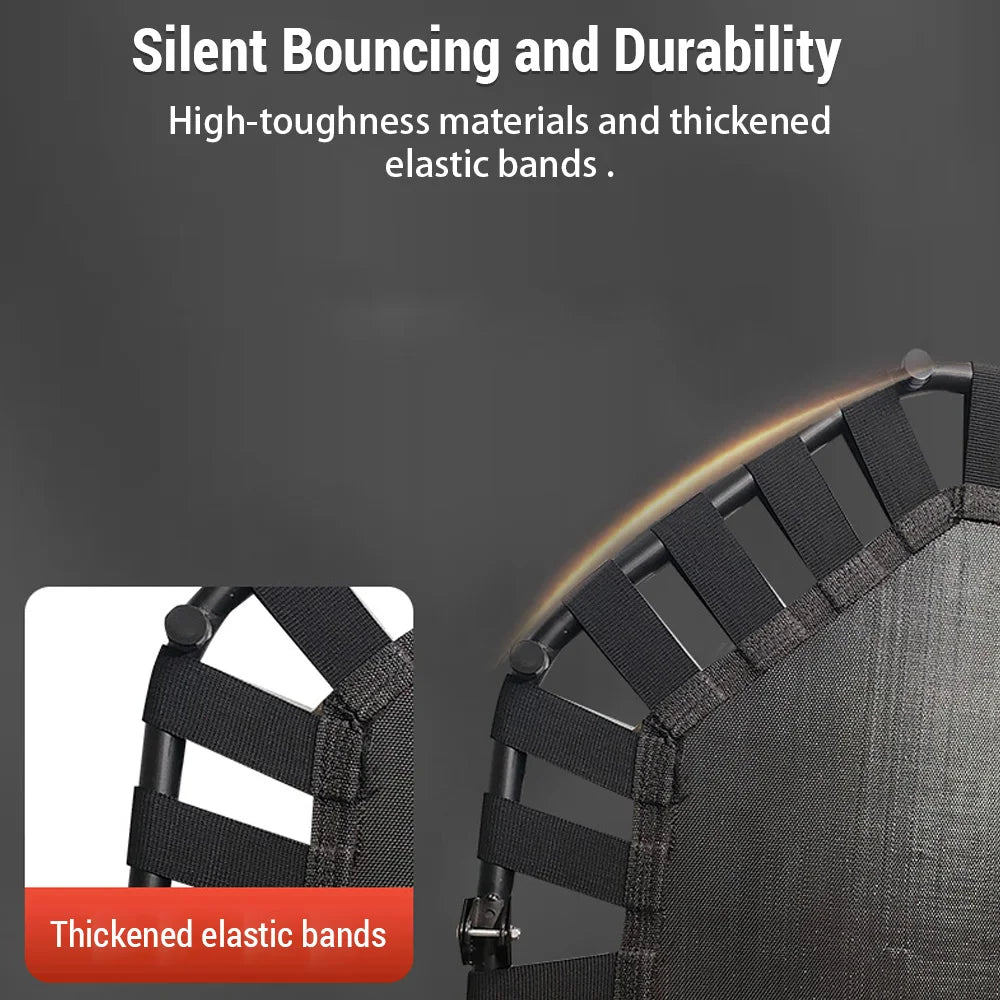 Mini Trampoline Adults Fitness Foldable 42-In Octagonal Silent Safe and Stable Slingshots for Adults Heavy Duty Double Handles