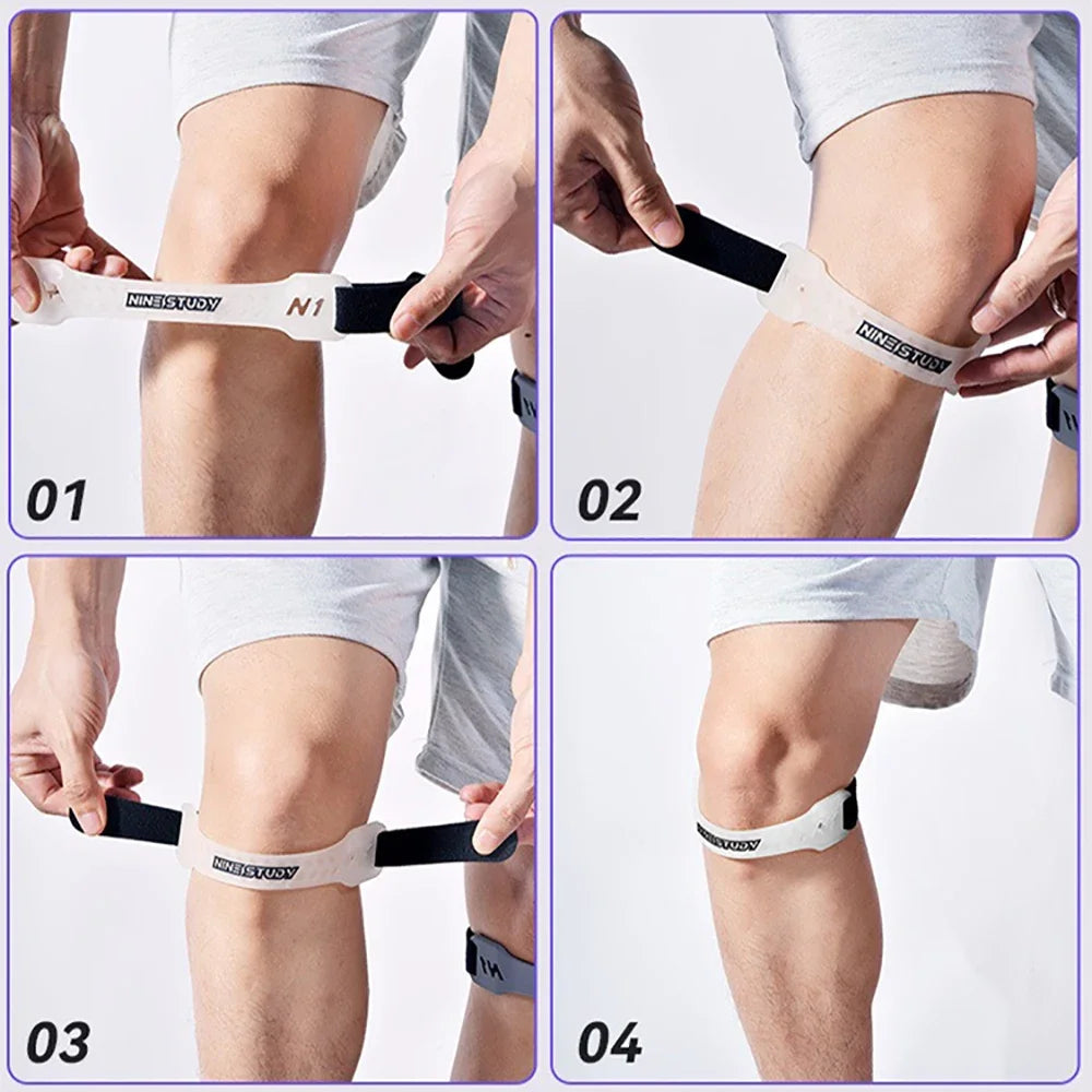 New Materials PVC Patellar Strap Knee Pads Support Waterproof Sweatproof Adjustable Knee Strap for Gym Sport Fitness Running 1PC